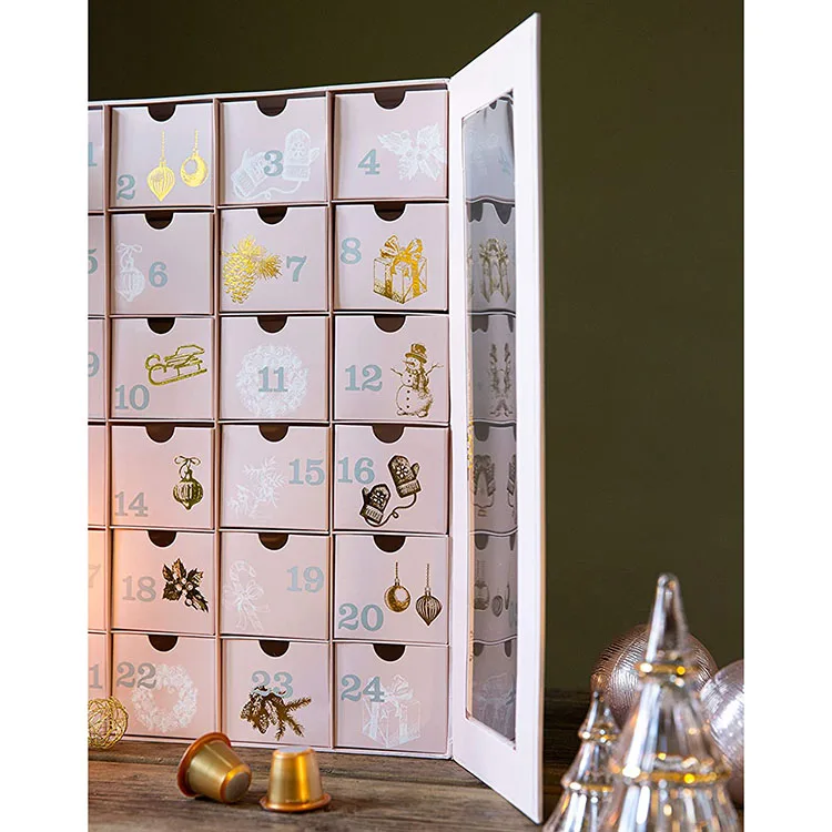 Customized query2023 Beauty Design Gift Packaging Custom Christmas Calendar Advent Boxes