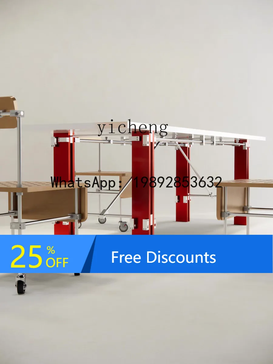 AA optical axis stainless steel office computer desk household dining table simple light luxury rectangular desk workbench