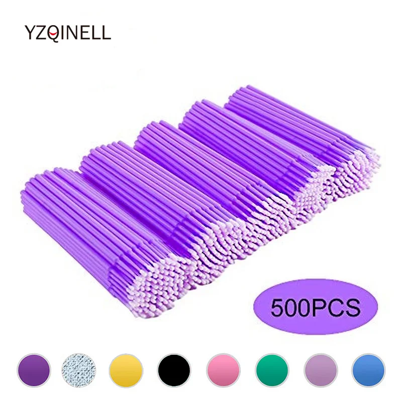 500pcs/lot Eyelash Extension Cleaning Swabs Lash Lift Glue Remover Applicators Microblade Makeup Micro Brushes Tool