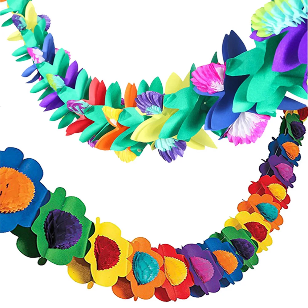 هاواي الاستوائية جامبو متعدد الألوان لواو زهرة الكركديه ليو جارلاند زهرة يترك راية لديكورات لوازم حفلات هاواي