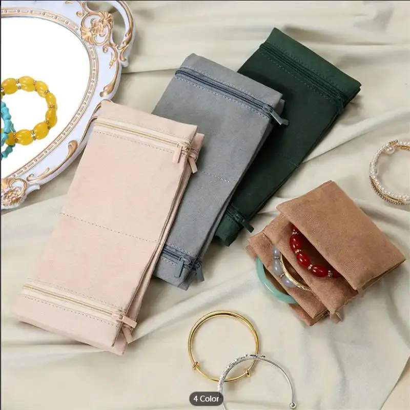 

Travel Jewelry Organizer Portable Ring Earrings Necklace Bracelet Carrying Storage Bag Foldable Pouch Multiple Compartments