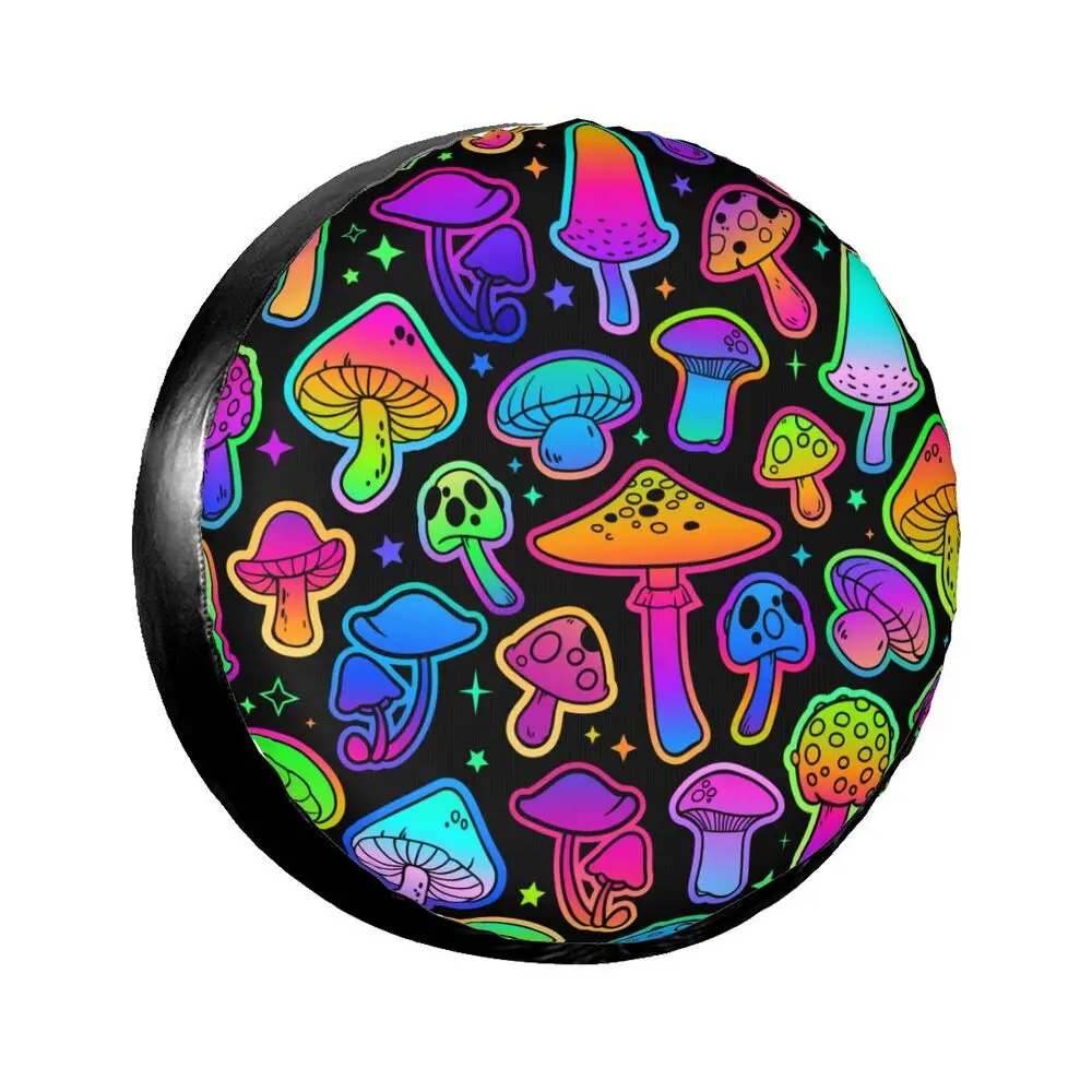 Psychedelic Mushroom Car Tire Dust Cover SUV Truck Travel Trailer,Waterproof Tires 14