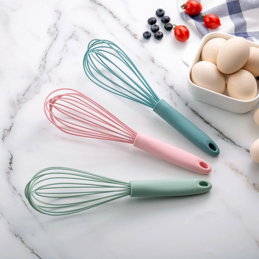 10-Inch Egg Whisk Silicone Eggs Tools Whisk Stick Eggbeater Stirring Rod Manual Household Kitchen Baking Egg Diy Tools