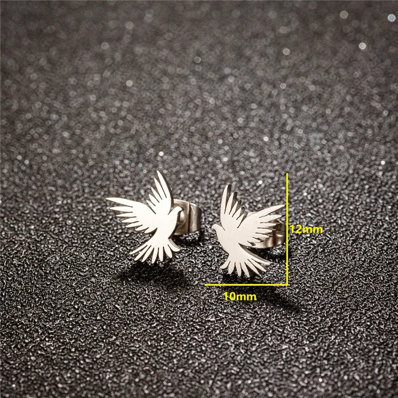 Vintage Stainless Steel Cute Swallow Earrings for Women Small Birds Jewelry Animal Charm Ear Piercing Jewelry Girls Korean Gift