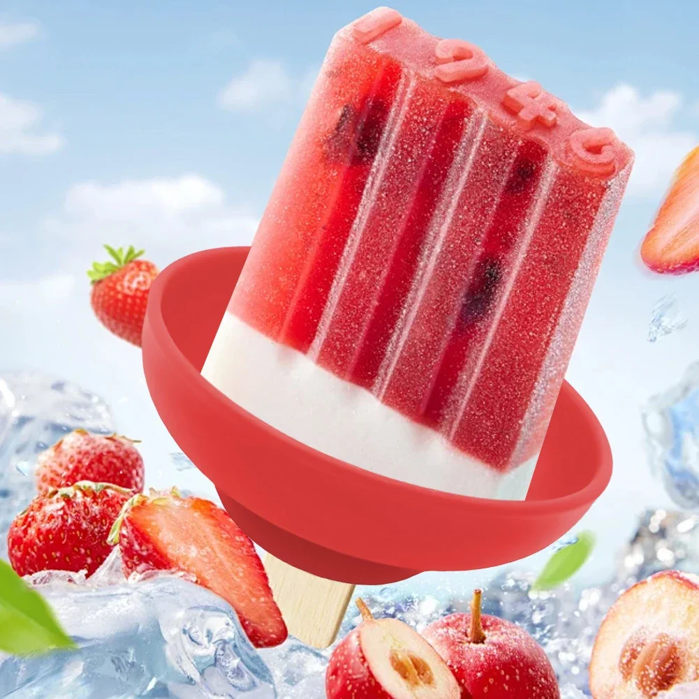 Drip Free Popsicle Holder Silicone Portable Popsicle Protector Reusable Mess-Free Frozen Treats Holder for Kids Ice Cream