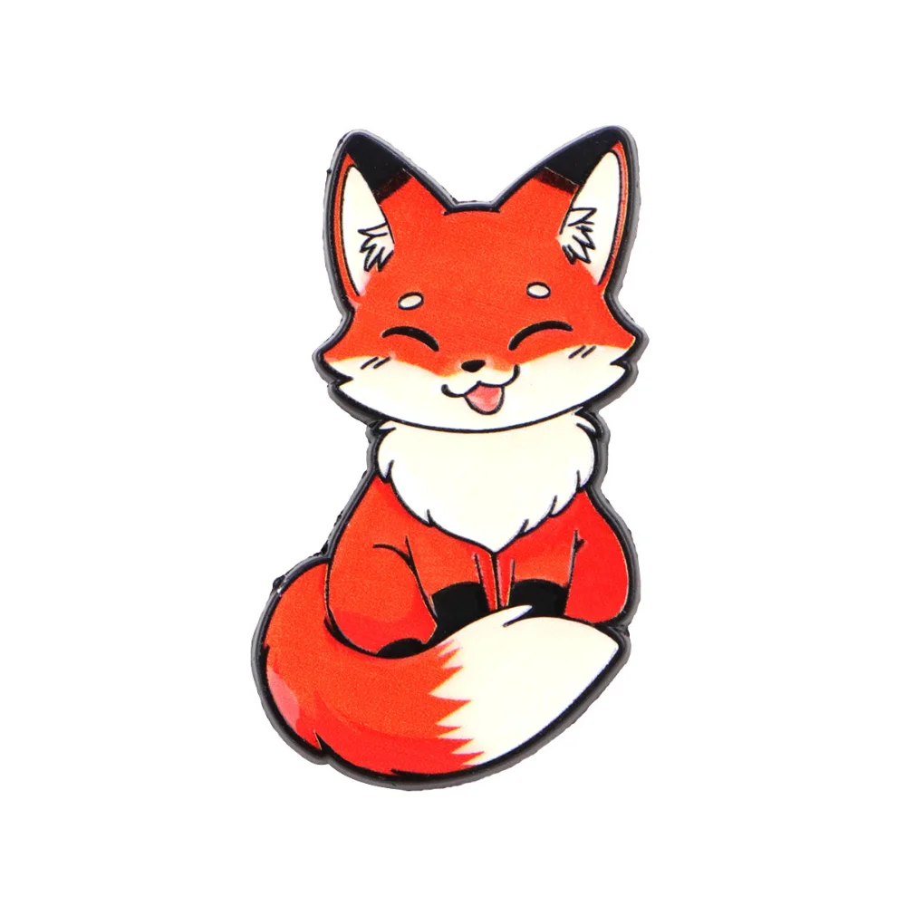Cute and Playful Red Fox Enamel Brooch Multiple Q-version Fox Pins Bags Clothes Cute Decorations Badges Accessories