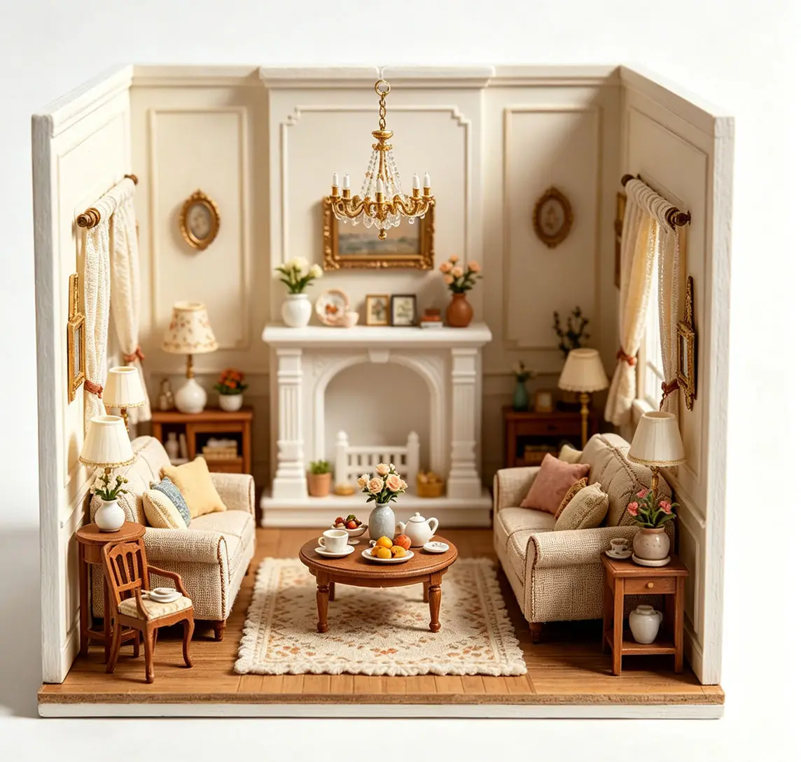 Chimenea Victoriana para Casa de Muñecas, Chimenea Blanca Tallada Ornamentada, Decoración de Estilo Europeo para Sala de Estar de Casa de Muñecas y Escenas de Diorama