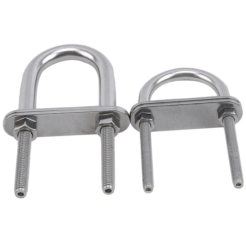 Stainless Steel 304 Marine Rigging Bow Stern Eye U-Bolt For Boat Hardware Parts Pipe Clamp Stainless Steel Marine Bolt