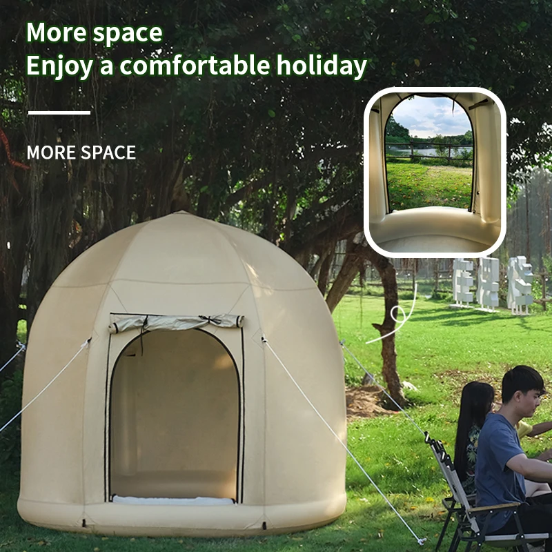 Inflatable Camping Glamping Tent for 4 People Uv Protected Waterproof Family Tent for Outdoor Hiking & Camping