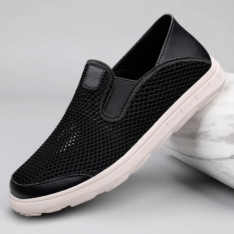 

Летние мужские лоферы с перфорацией, дышащие сетчатые мокасины, мужские кроссовки без шнурков, большие размеры, обувь для вождения