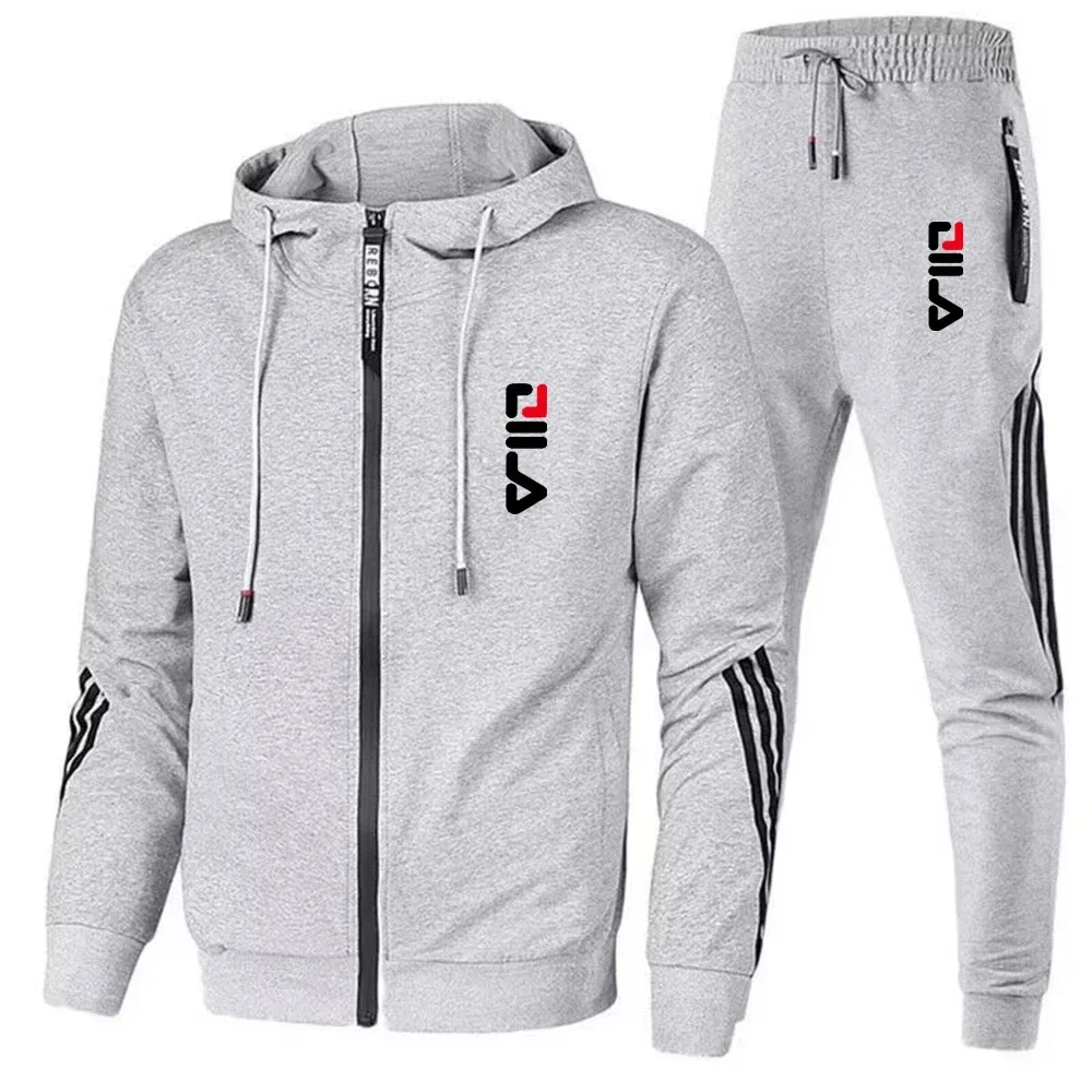 Men's Premium 2-Piece Gym Set, High-Quality Hoodie & Jogging Pants, Athletic Exercise Clothing, Casual Fashion Sportswear Tracks