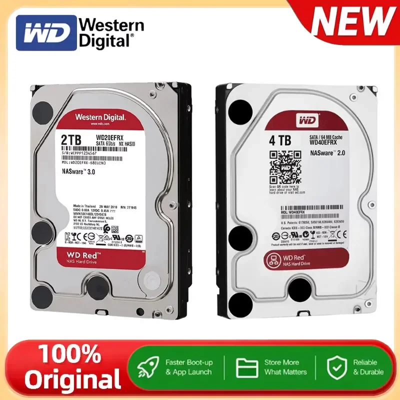Western Digital WD Red 4TB 2TB Red NAS Hard Disk Drive 3.5" 6TB Internal Hard Drive 5400RPM SATA 6Gb/s 64MB Cache For Desktop