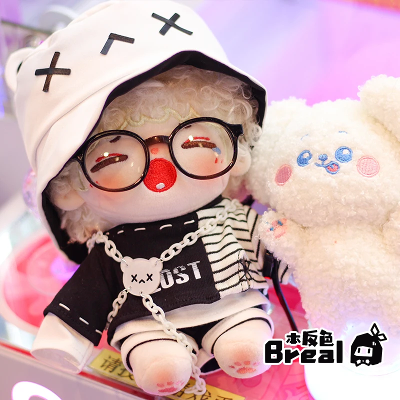 

6pc/set Handmade 20cm Doll Clothes 3 Color Cool Outfit Bucket Hat T-Shirt Shorts No Attribute Doll's Accessories Cos Suit