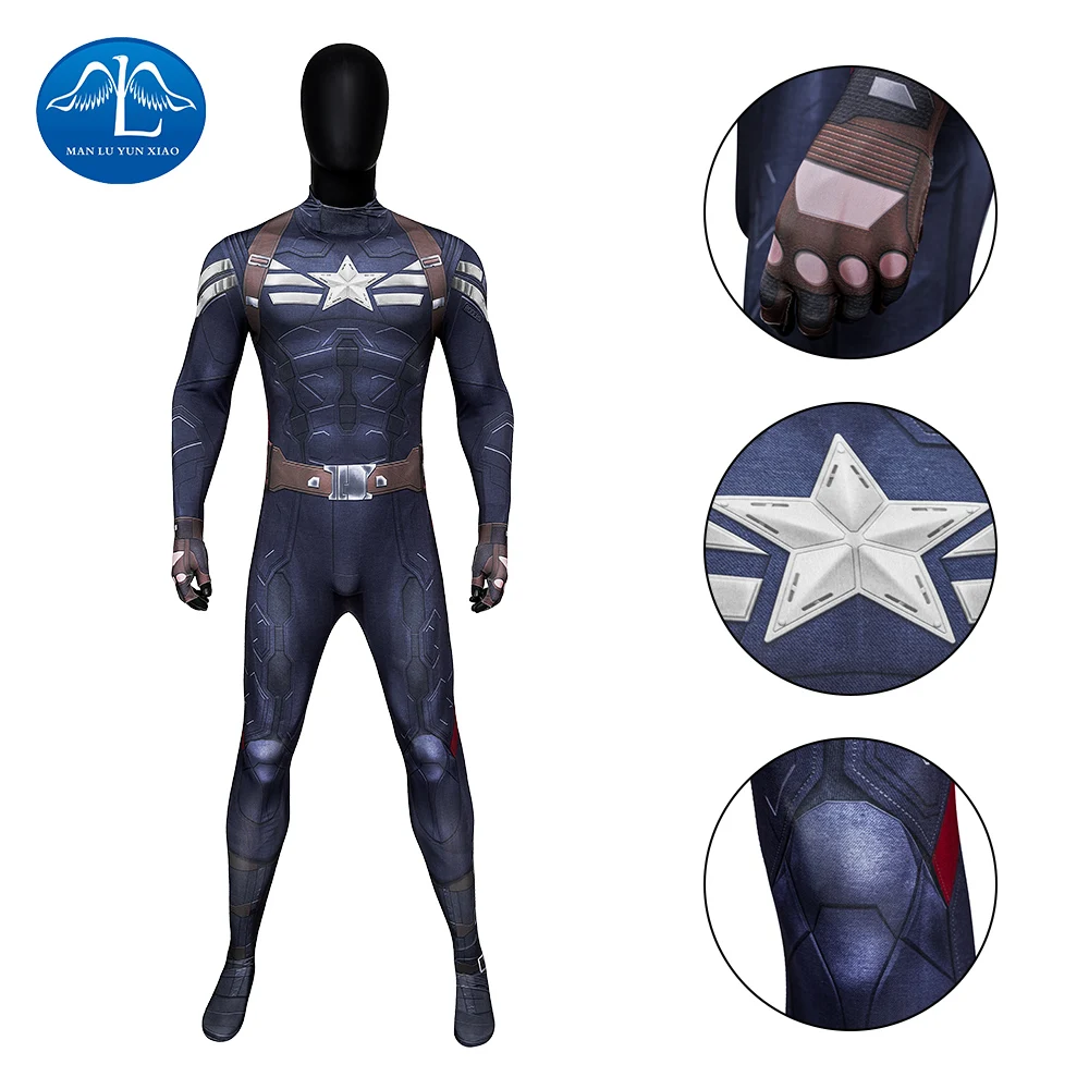 

Manluyunxiao Movie Captain America: The Winter Soldier Steve Rogers Captain America Black Combat Set