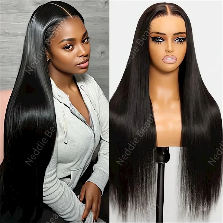 250 Density 13x4 13x6 HD Transparent Bone Straight 30 40 Inches Lace Front Human Hair Wigs Brazilian Frontal Wigs For Women