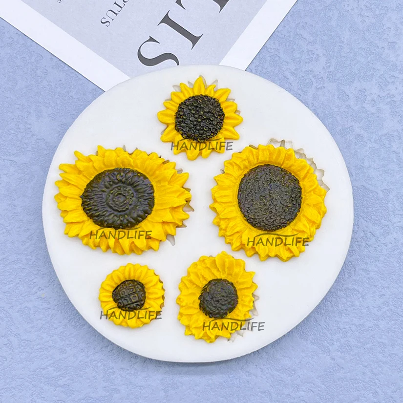 Daisy Sunflower Flower Silicone Sugarcraft Mold Resin Tools Chocolate Cupcake Baking Fondant Cake Decorating Tools