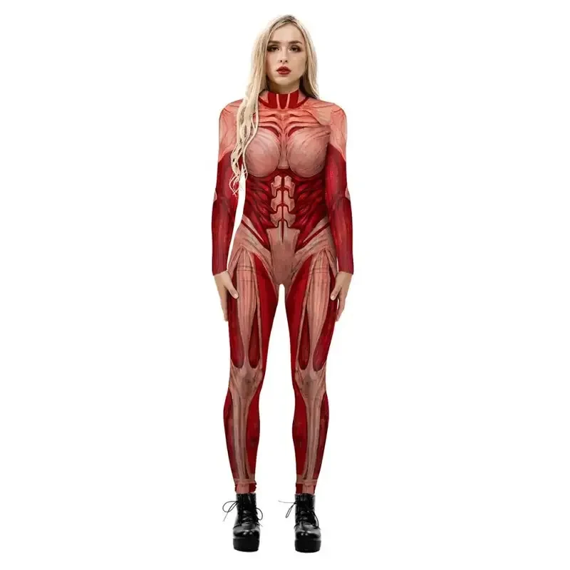 

New Halloween Cosplay Costume Adults Attack on Colossal Titan Superhero Costumes Men Boys Zentai Bodysuit Party J 2026★