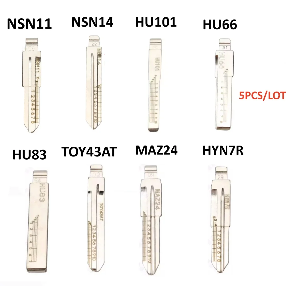 5PCS/LOT HU66 TOY43AT MAZ24 HU83 HYN7R NSN11 NSN14 HU101 ENGRAVED KEY BLADE FOR LOCKSMITH