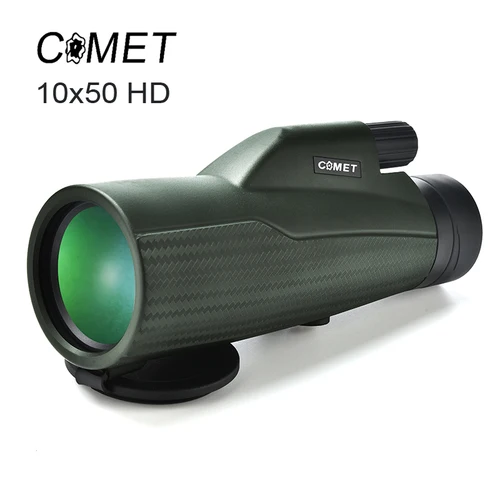 Telescopio Monocular COMET 10X50 HD profesional con pulsera antivibración BAK4 Prisma alcance impermeable para observación de aves senderismo