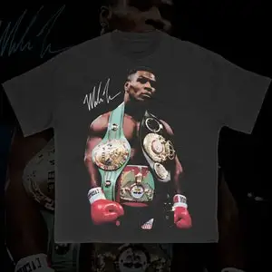 Mike Tyson  Boxing Graphic Tee | Y2K Shirt | Vintage Streetwear | Autographed T-Shirt