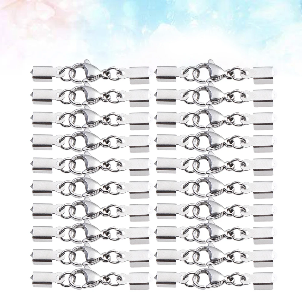 

50 Pcs Stainless Steel Rope Buckle Clip Bag Key Ring Charms Snap Hooks Necklaces Bracelet Making Findings Bags