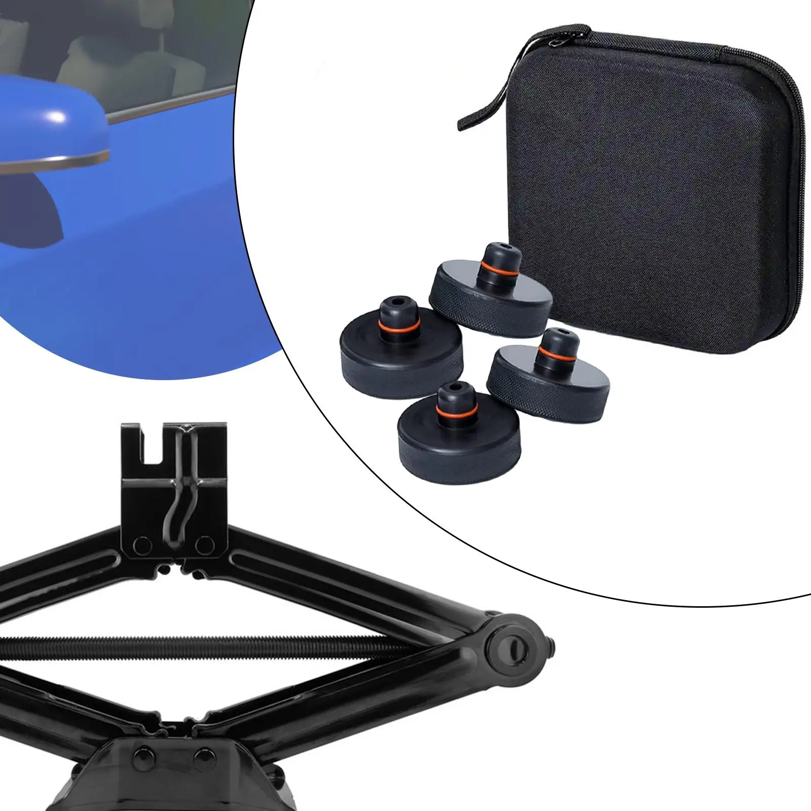 

Jack Pad Lifting Pucks Adapter Tool with Storage Bag for Tesla Model 3 S x Y Simple Installation Black Durable Lightweight