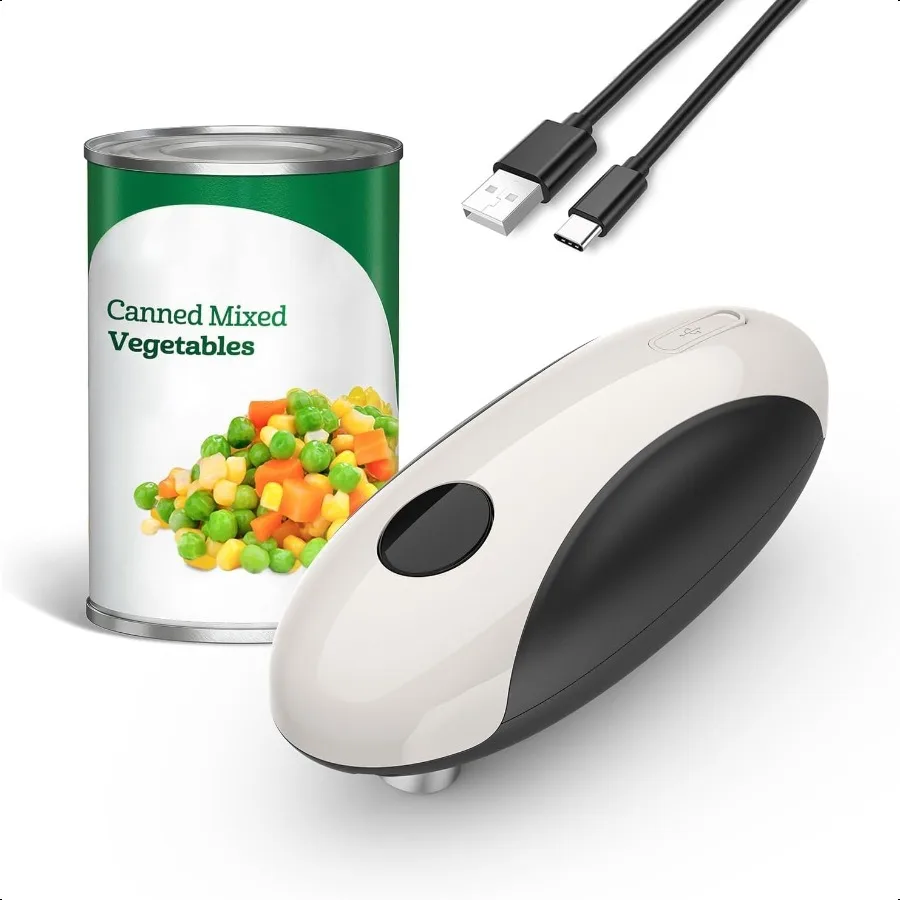 

Electric Can Opener Rechargeable Electric Can Opener for Seniors with Arthritis Smooth Edge FoodSafe Side Cut Opener One Touch