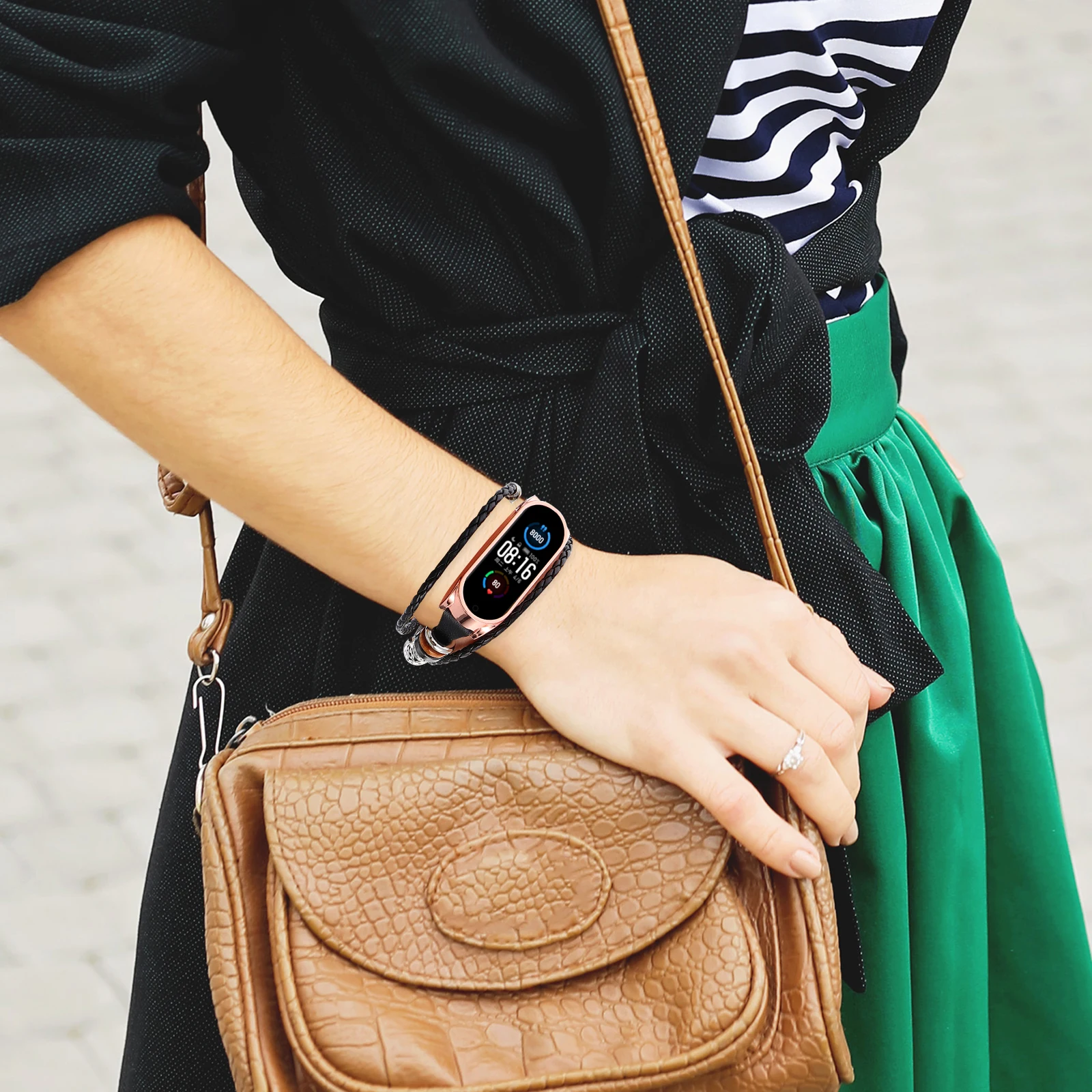 

Metal Case Vintage Wristband Strap DIY Adjustable Compatible 5 5 NFC Replacement Strap Wristband