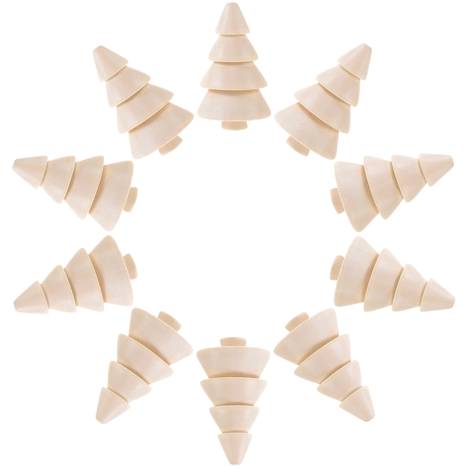 

10 Pcs Wooden Tree Decoration Crafts Diy Wooden Crafts Graffiti Accessories Blank Xmas Trees Christmas Adornment