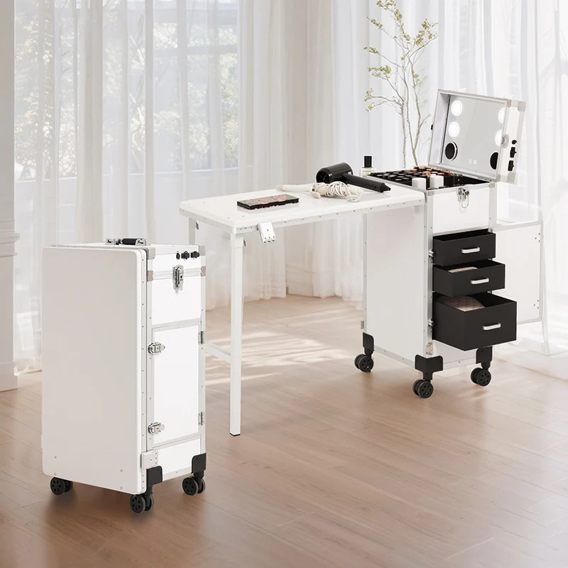 

Foldable Storage Nail Table Multifunctional Modern Large Capacity Design Manicure Tables Simple Rustic Mesa Plegable Furniture