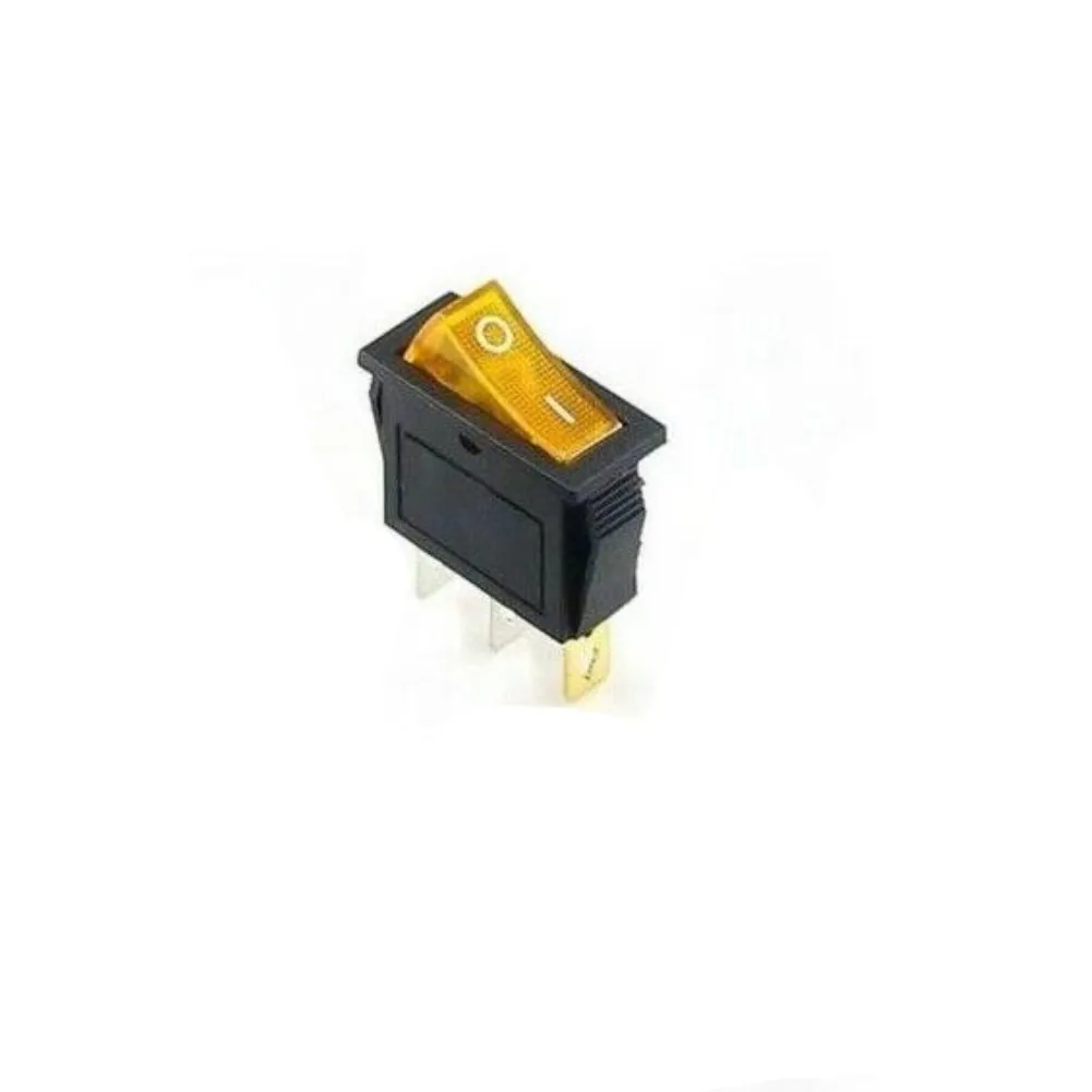 3 Pin Red Green Blue Yellow Latching Neon Rocker Switch with Indicator Light ON/OFF KCD3 for Various Applications