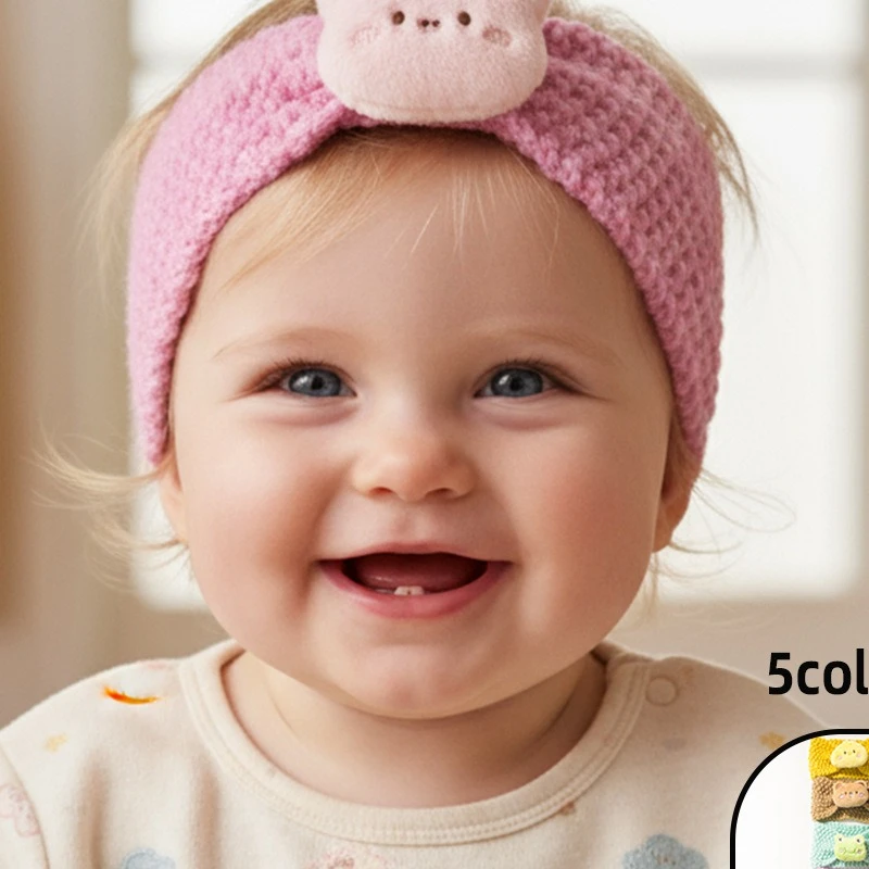 

Baby Knitted Headband Cute Animal Baby Fontanelle Door Wool Headscarf Warm Children's Jewelry Autumn and Winter