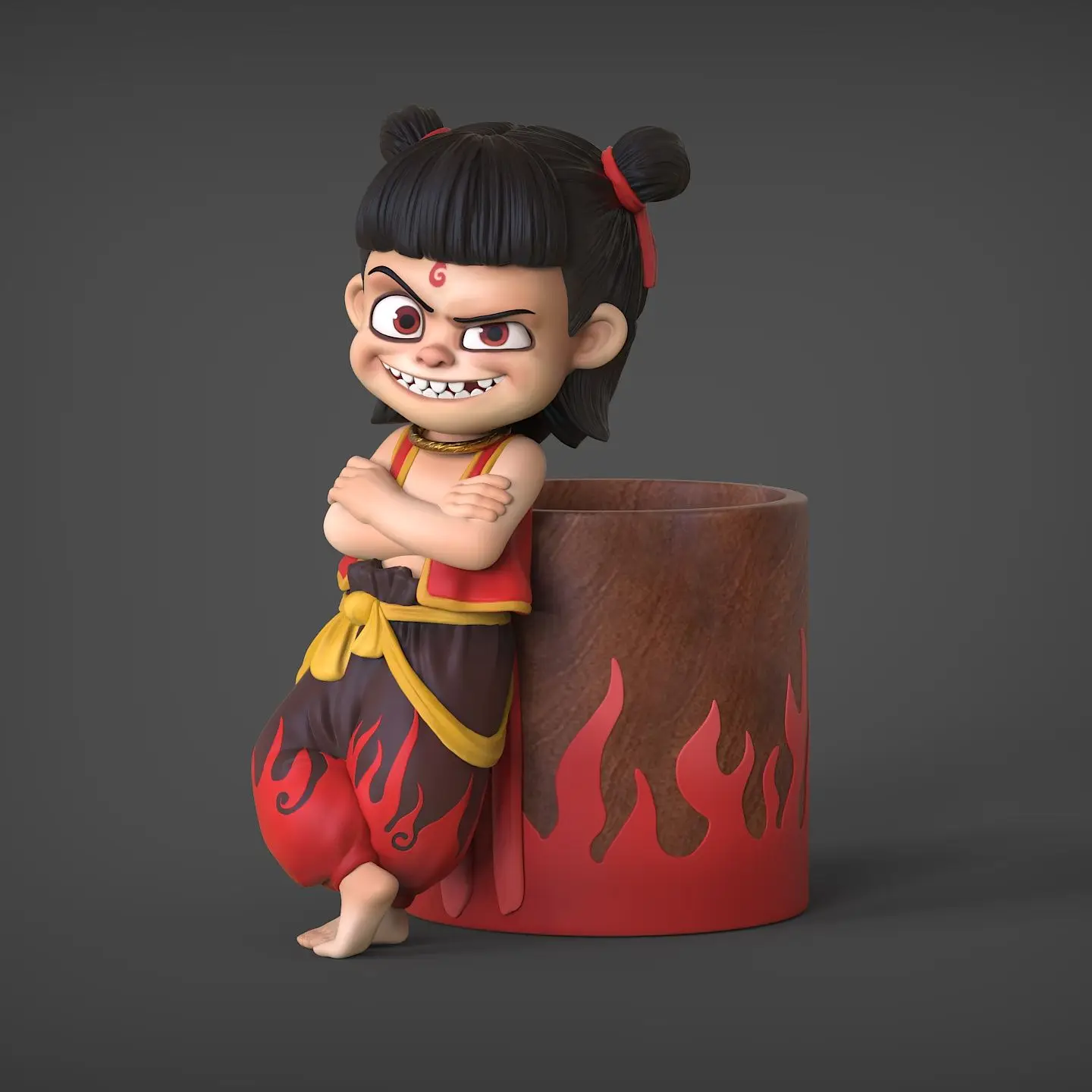 

Cute Nezha Pen Holder Figurine Movie Merchandise Toy DIY Office Cartoon Pen Holder Essential Gift for Children Home Accessories