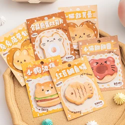 30 sheets / 1 book creative sticky notes bread gourmet cartoon cute sticky notes ins style shaped senior sense of message