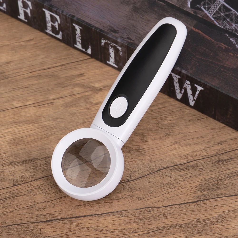 40X Rechargeable Handheld Magnifying Glass 2 LED&1 UV Inlluminated Reading Magnifier for Stamp Jewelry Appreciation (40mm Lens)
