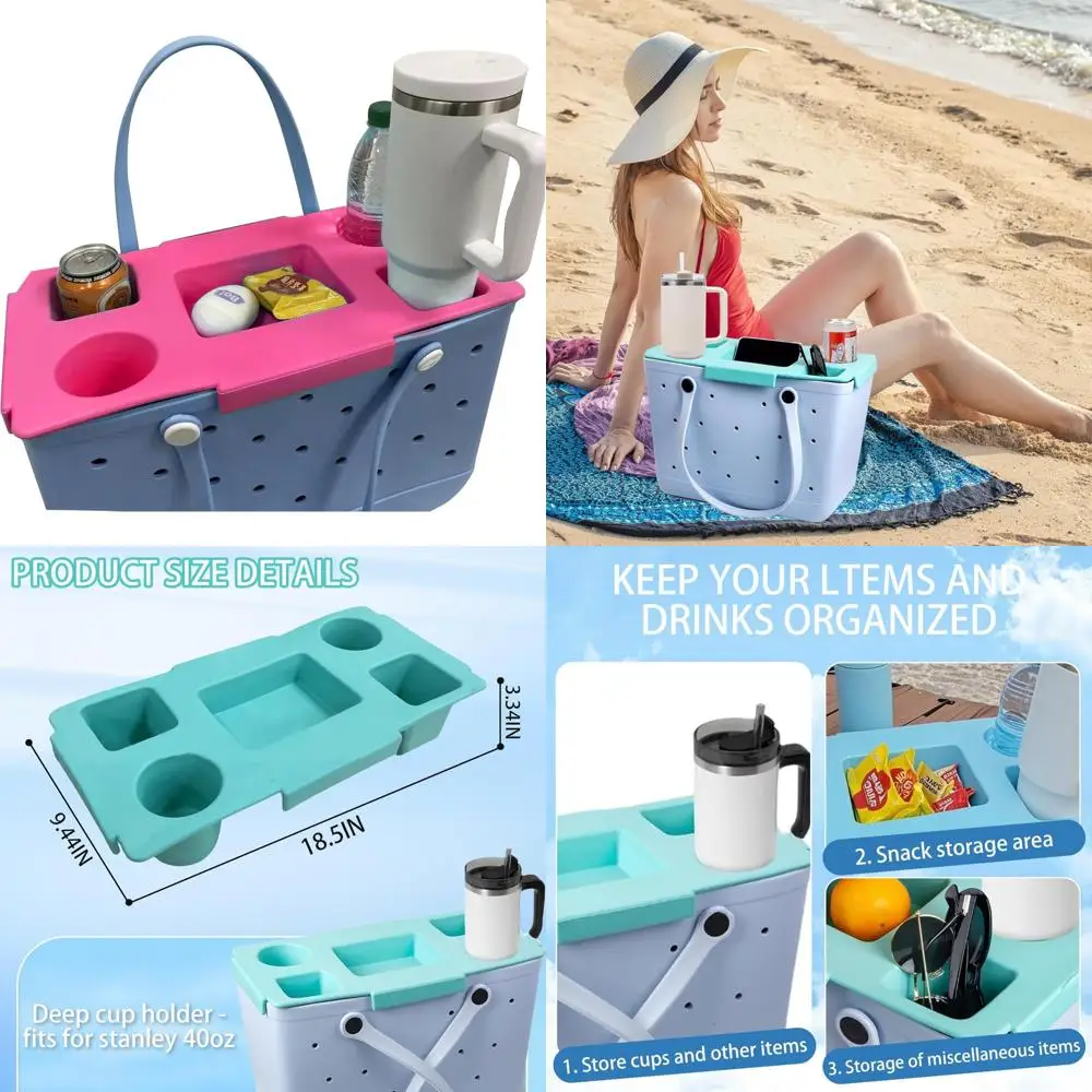 

Большой поднос для напитков и закусок из ЭВА с подстаканником, многофункциональная крышка-органайзер для наружного использования