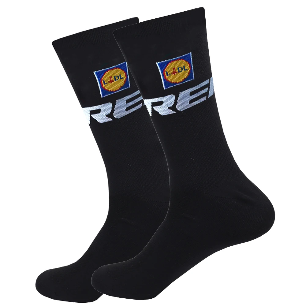 Neue weiße UAE Team FDJ Radsocken, rutschfeste Fußballsocken, gepolstert, atmungsaktiv, für Laufen, Basketball, Fahrrad, Sport, Grip-Socken