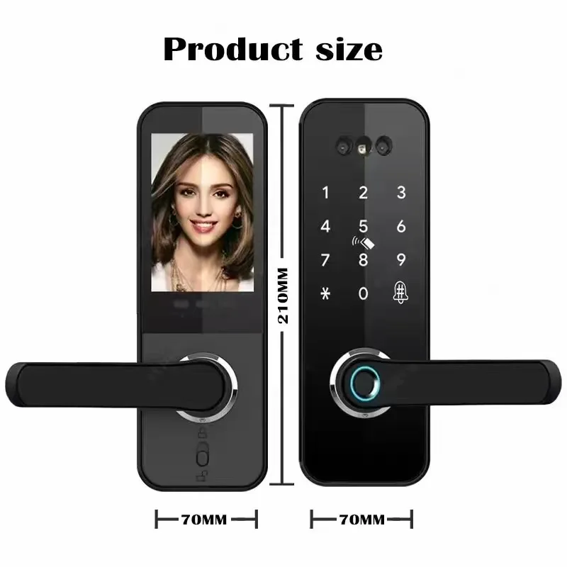 

003 3D Face Recognition Camera With Handle and Keyless Fingerprint Smart Lock