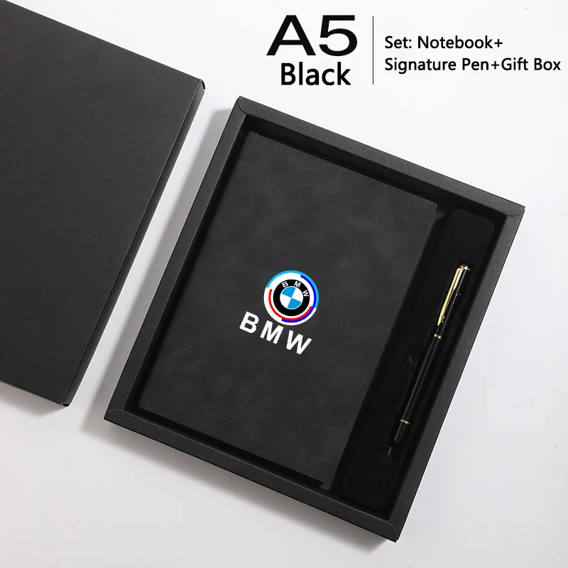 

PU Business Notebook+Signature Pen Gift Box Set Customized Gift For BMW 50th Anniversary 1 3 5 7 series E83 F16 E70 Accessories