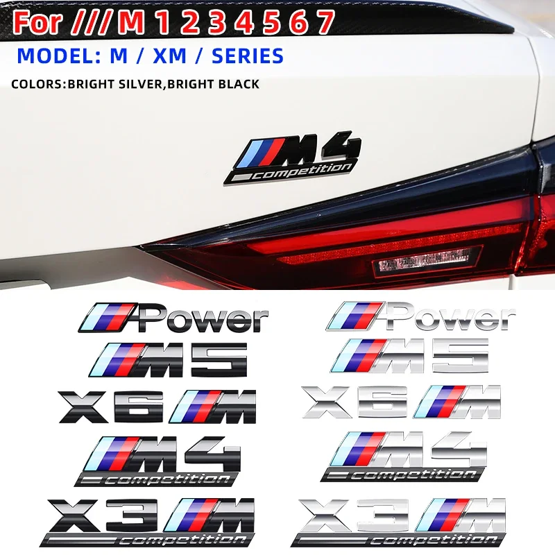 3D ABS Chrome Emblem Letters logo Car Trunk Badge Sticke for BMW M power Thunder Edition competition M1 M2 M3 M5 M7 X3M X5M X7M