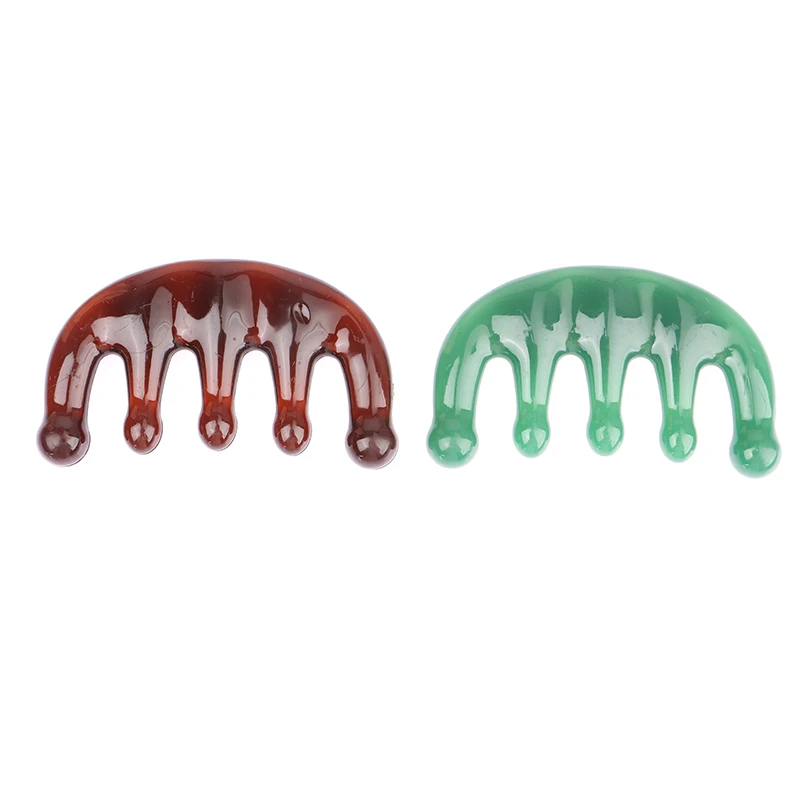 Five Teeth Meridian Massage Comb Resin Big Teeth Head Acupoint Therapy Artifact Claws Decompression Portable Scalp Comb