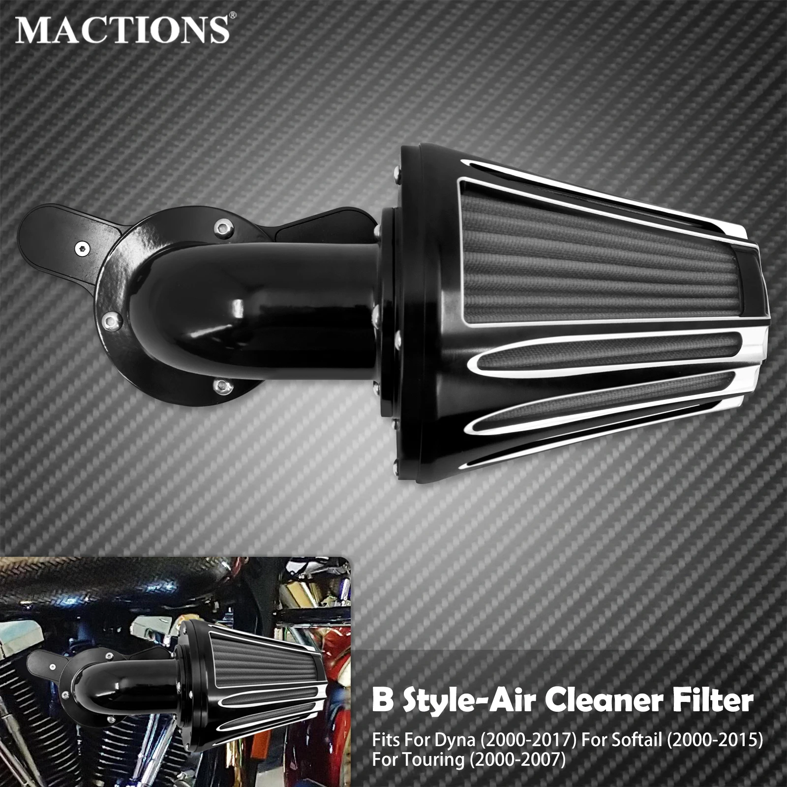 

Motorcycle Air Cleaner Filter CNC Gray Element Intake Air Filter For Harley Touring FLHT FLHR 2000-07 Softail 00-15 Dyna 2000-17