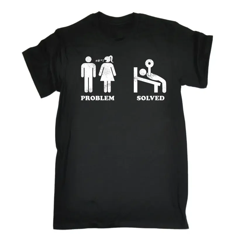 Problem Solved Gym T Shirt Fitness Bodybuilding Training Funny Birthday