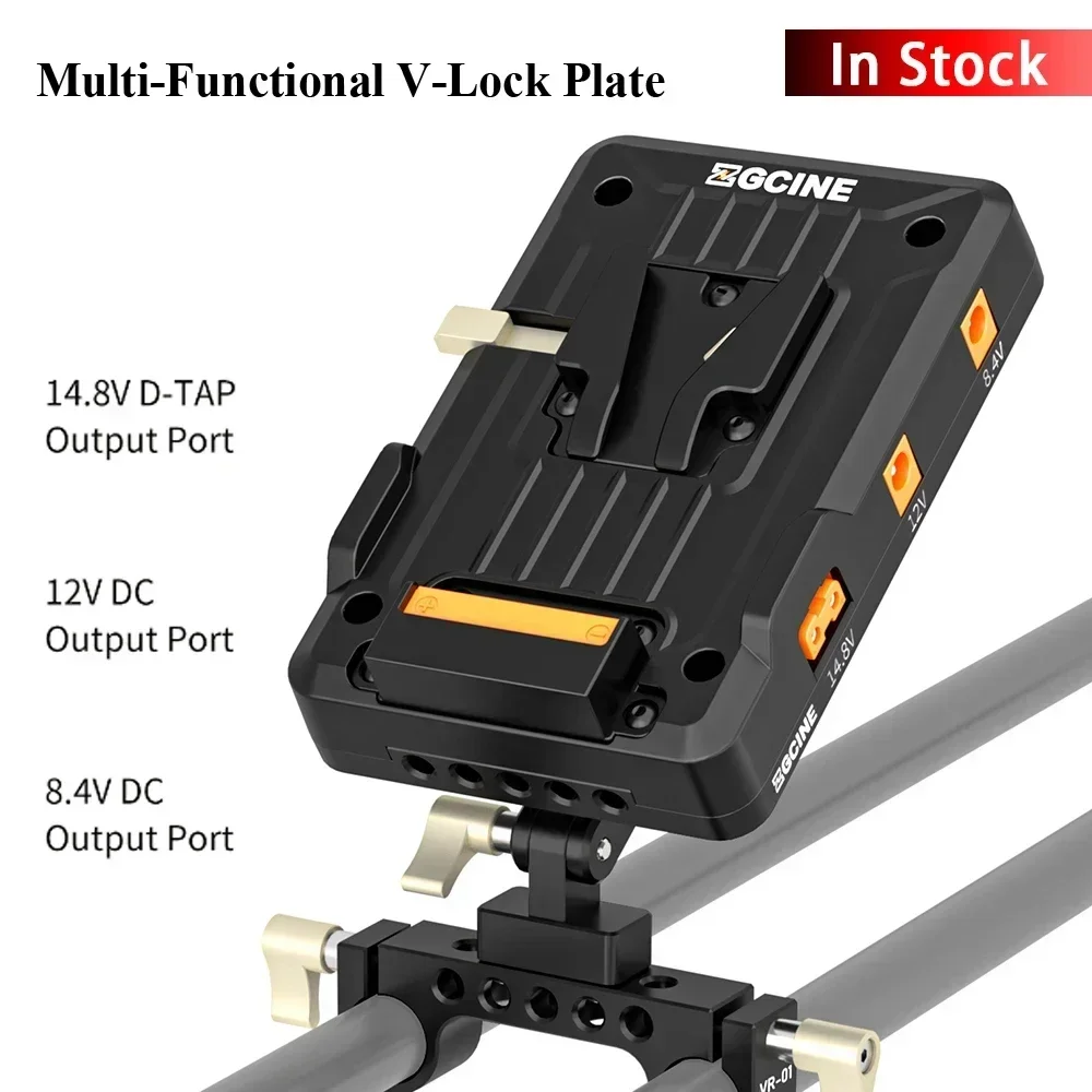 ZGCINE VM-VP1 V-Lock Battery Plate Adapter V MOUNT PD 14.8V Standard USB-C Charging Port With 15MM Rod Clamp