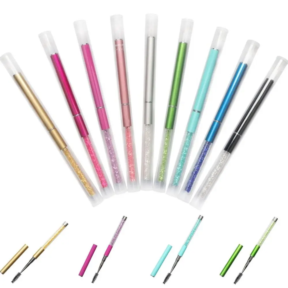 Adjustable Radian Grafting Mascara Brush with Cap Round Comb Teeth Tube Eyelash Brush Lash Extension Dust-proof