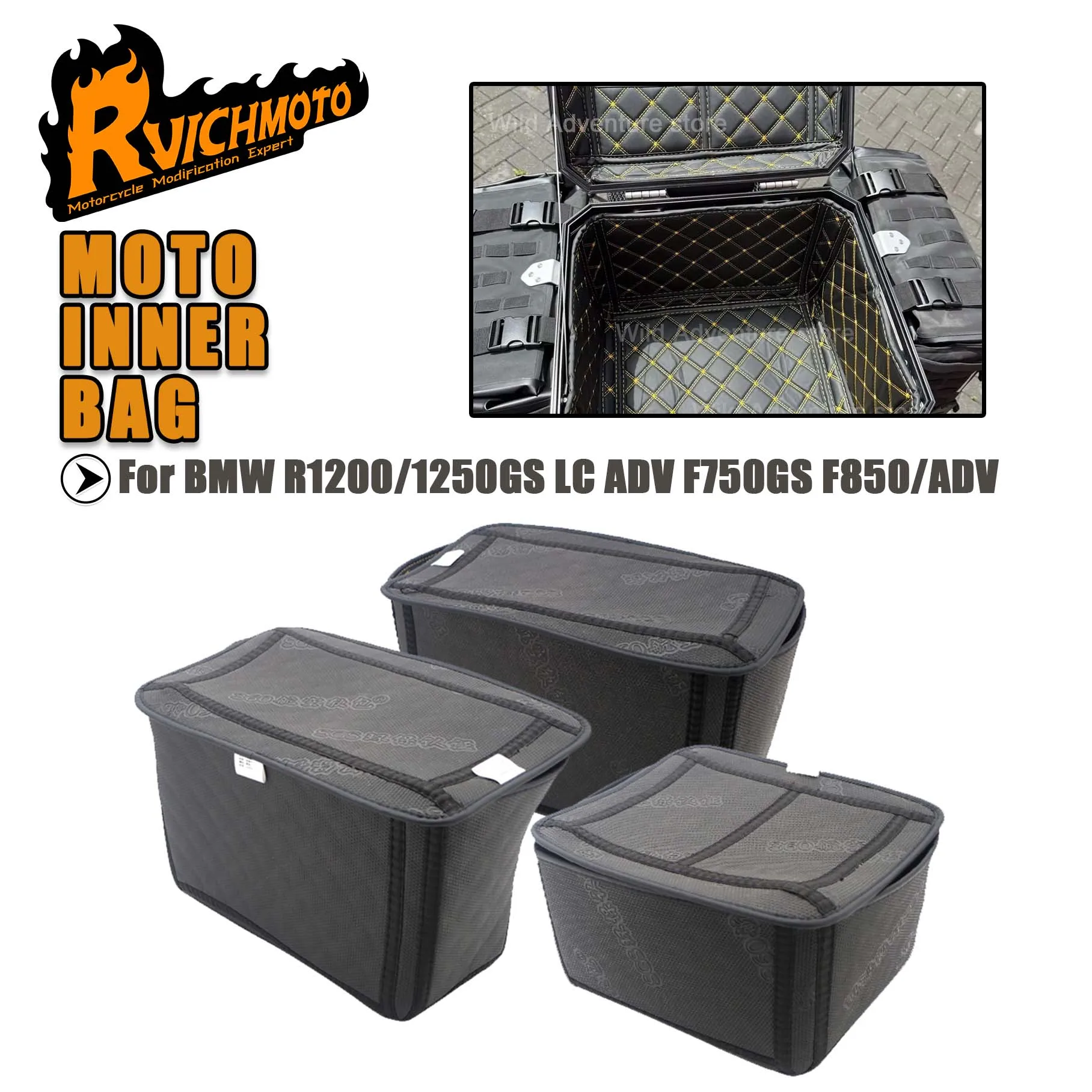 ﻿ Alforjes para motocicleta, forro superior, caixa de bagagem, sacos internos para bmw r1200 r1250 gs lc adv f750gs f850gs adventure liner capa