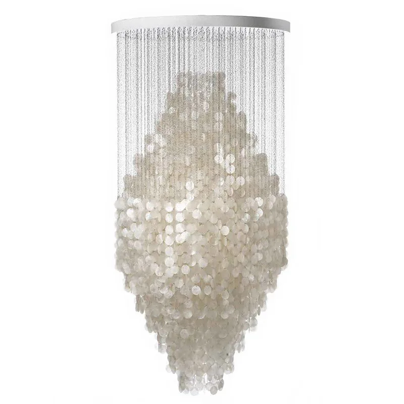 Living Room Chandeliers Modern 2023 Hanging Lamps Shell Chandelier Duplex Building Large Villa Hall and  for Ceiling Light Home