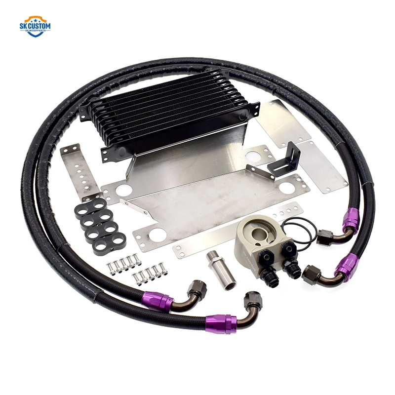 Kit Pendingin Oli Mesin Fa20 Kustom untuk Toyota GT86 Subaur BRZ ZN6 ZD6 dengan Pelat Sandwich Termostat 90 Derajat