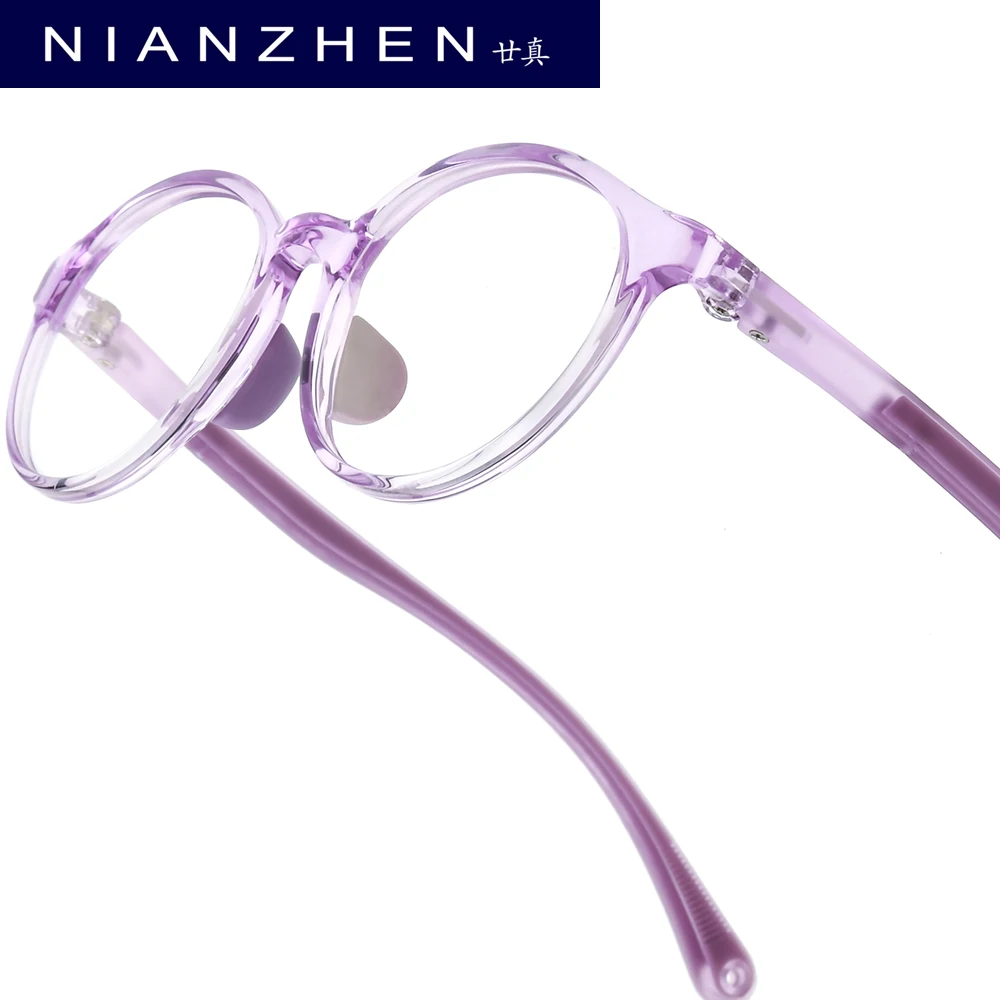 NIANZHEN TR90 Children Eyeglass Frames Round Brand Design Glasses Ultralight Kids Silicone Eyewear Girls Boys Spectacles 52001