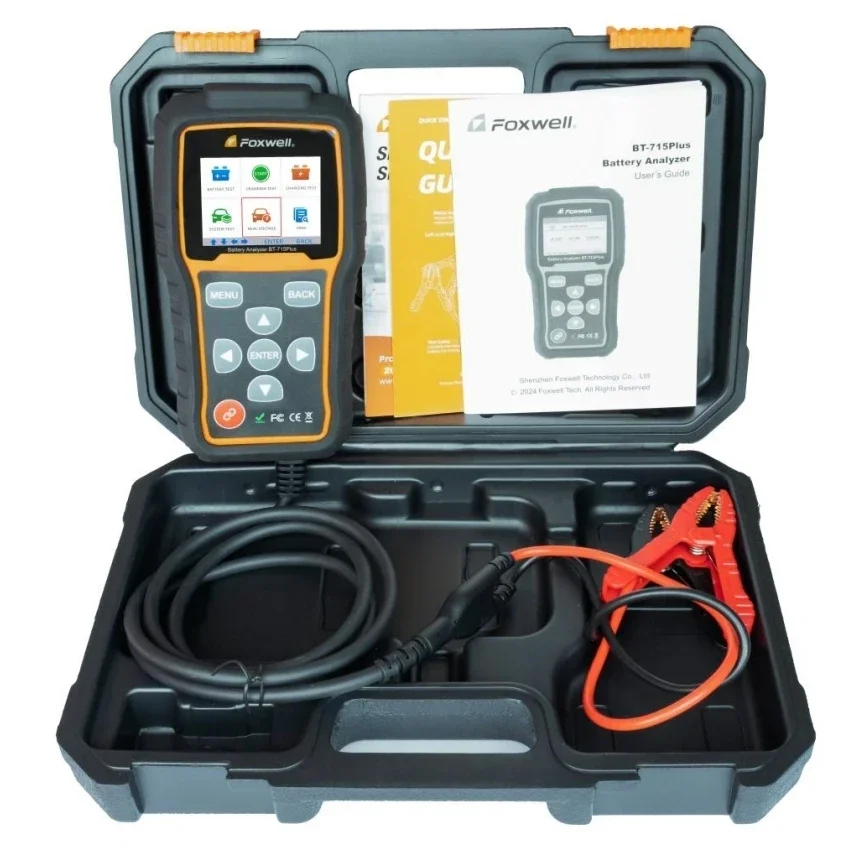 Тестер батареи Foxwell BT715 Plus Поддержка 12 В 24 В с затопленной гелевой батареи AGM EFB Заменяемый анализатор батарей Foxwell BT100 и BT705